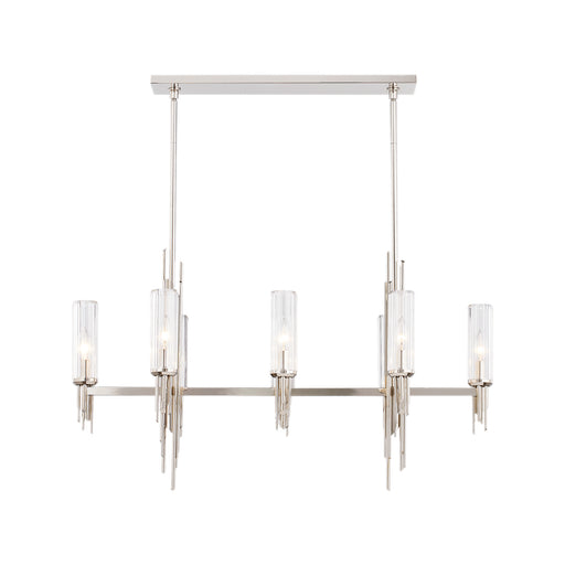 Alora - LP335838PNCR - Eight Light Pendant - Torres - Polished Nickel/Ribbed Glass