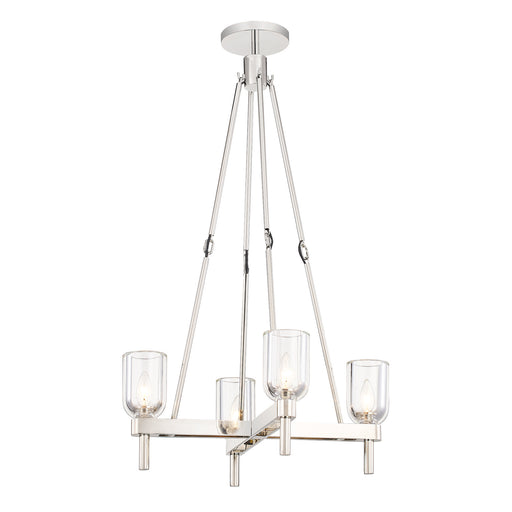 Alora - PD338422PNCC - Four Light Pendant - Lucian - Clear Crystal/Polished Nickel