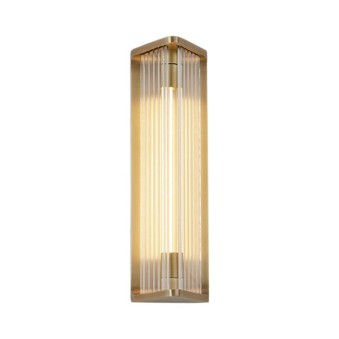 Alora - WV339112VBCR - LED Vanity - Sabre - Ribbed Glass/Vintage Brass