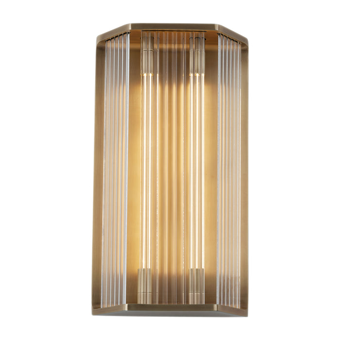 Alora - WV339216VBCR - LED Vanity - Sabre - Ribbed Glass/Vintage Brass
