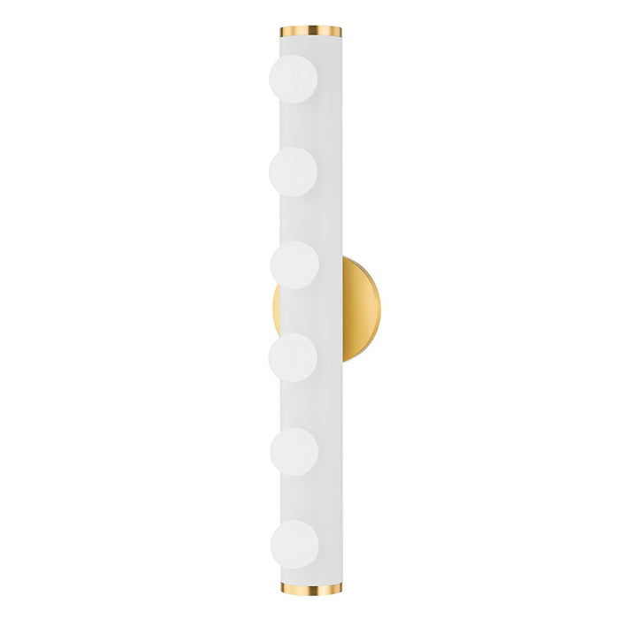 Mitzi - H631306-AGB/TWH - Six Light Bath and Vanity - Penny - Aged Brass/Textured White