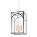 Mitzi - H642704S-AGB/TBK - Four Light Pendant - Addison - Aged Brass/Textured Black Combo