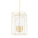Mitzi - H642704S-AGB/TCR - Four Light Pendant - Addison - Aged Brass/Textured Cream