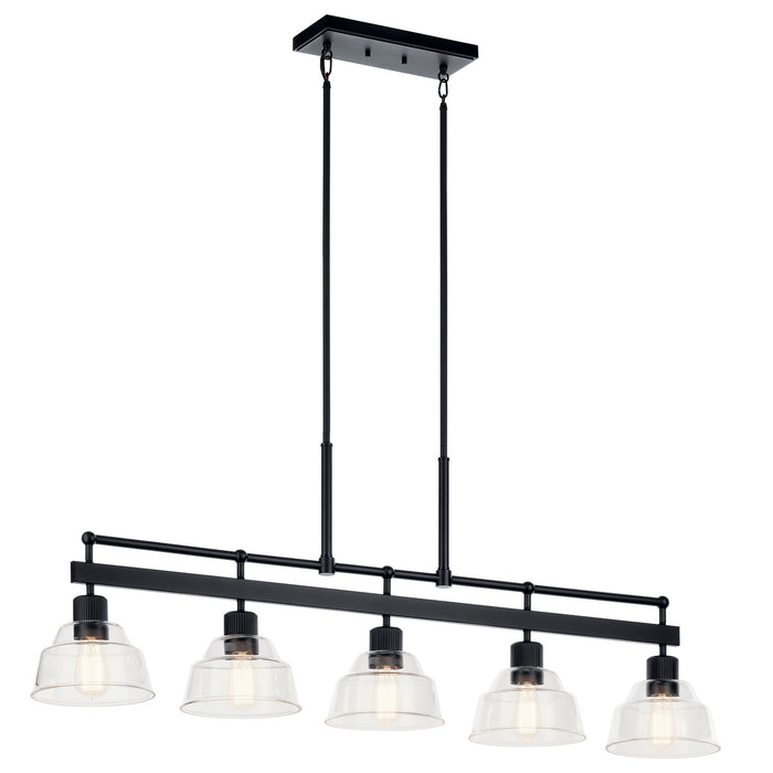 Kichler - 52404BK - Five Light Linear Chandelier - Eastmont - Black