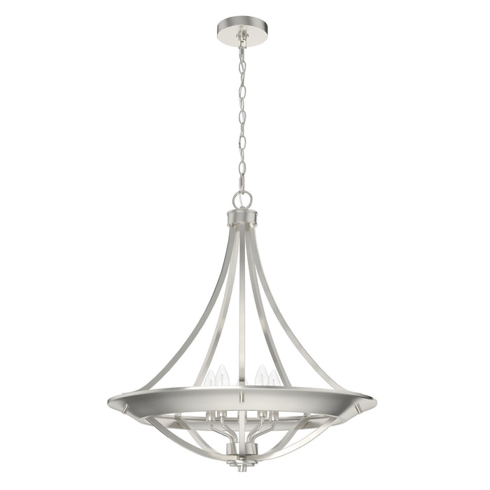 Hunter - 19429 - Four Light Pendant - Perch Point - Brushed Nickel