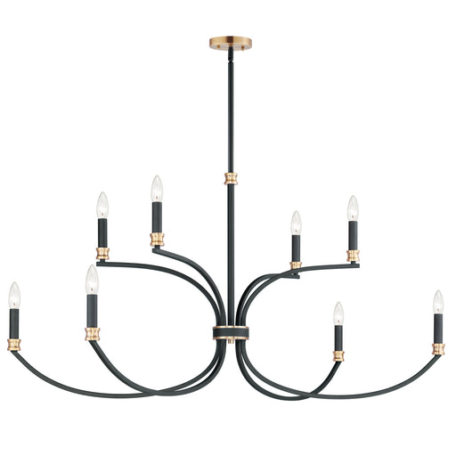 Maxim - 11378BKAB - Eight Light Chandelier - Charlton - Black / Antique Brass