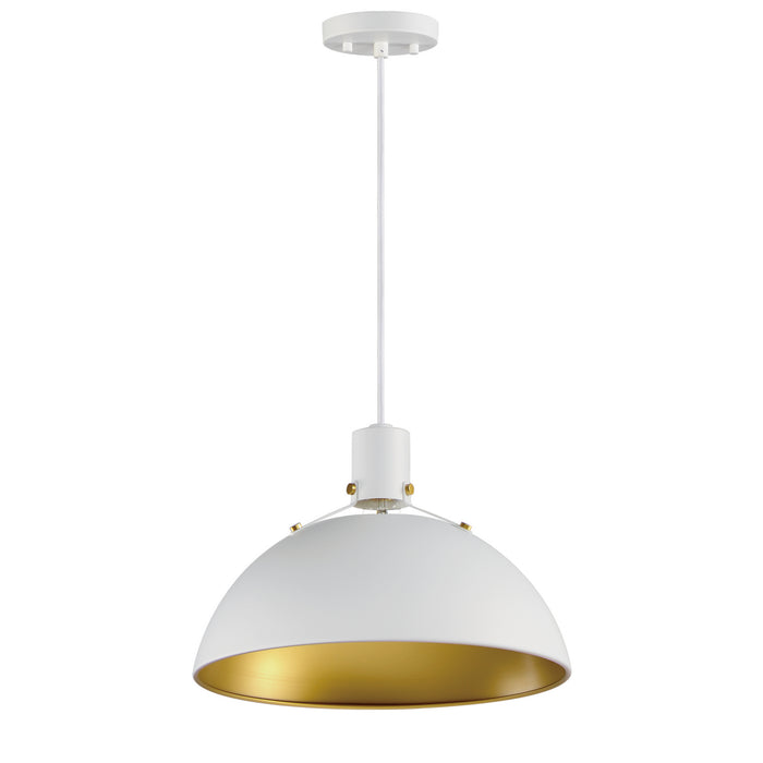 Maxim - 12045WTSBR - One Light Pendant - Dawn - White/Satin Brass