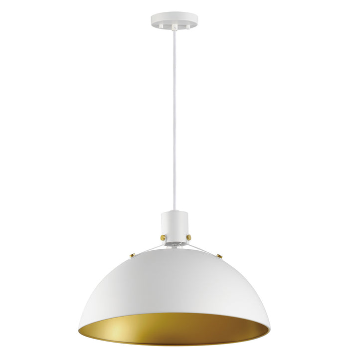 Maxim - 12048WTSBR - One Light Pendant - Dawn - White/Satin Brass