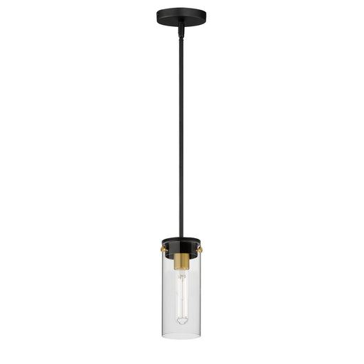 Maxim - 12406CLBKSBR - One Light Mini Pendant - Pinn - Black / Satin Brass