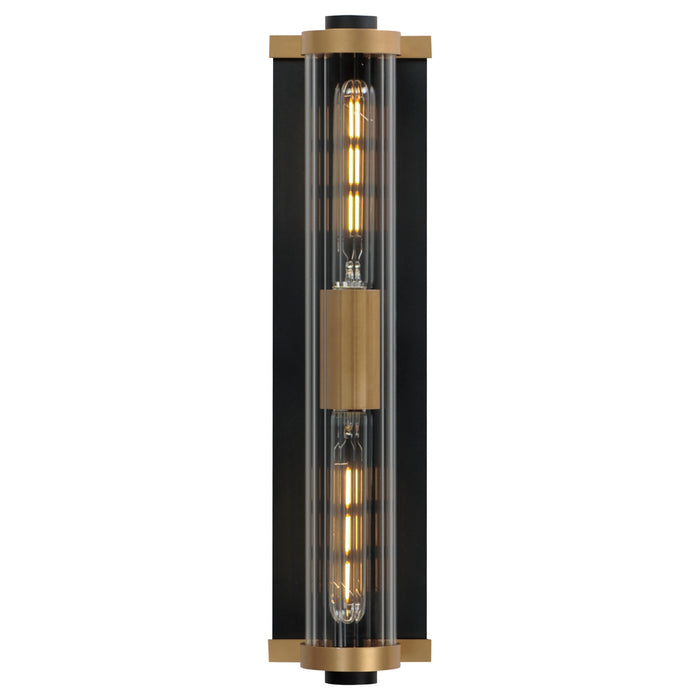 Maxim - 16122CRBKAB - Two Light Outdoor Wall Sconce - Opulent - Black / Antique Brass