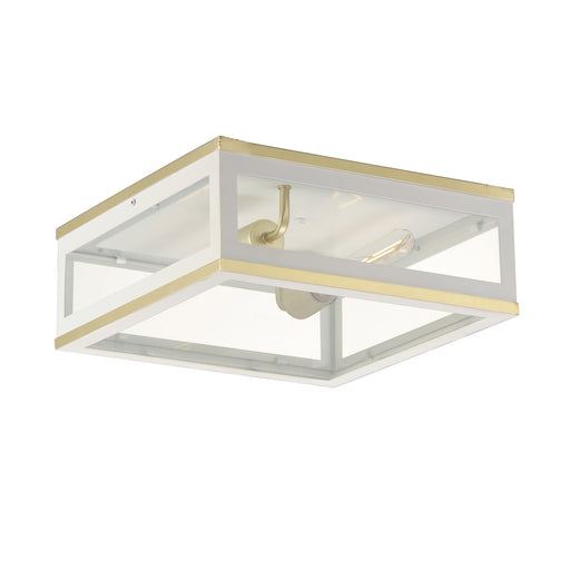 Maxim - 30059CLWTGLD - Two Light Outdoor Flush Mount - Neoclass - White/Gold