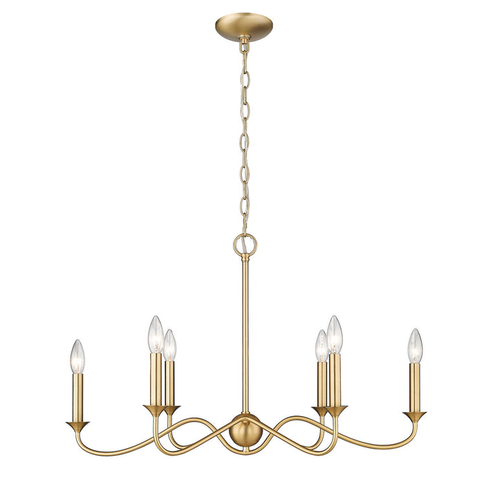 Golden - 8316-LP BCB - Six Light Pendant - Tierney BCB - Brushed Champagne Bronze