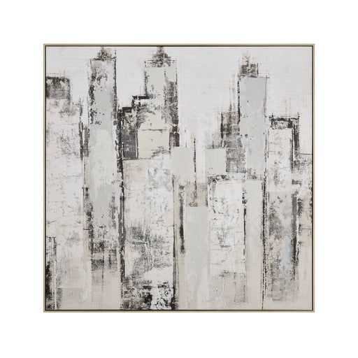 ELK Home - S0056-10628 - Framed Wall Art - Urban Mist Abstract - Off White