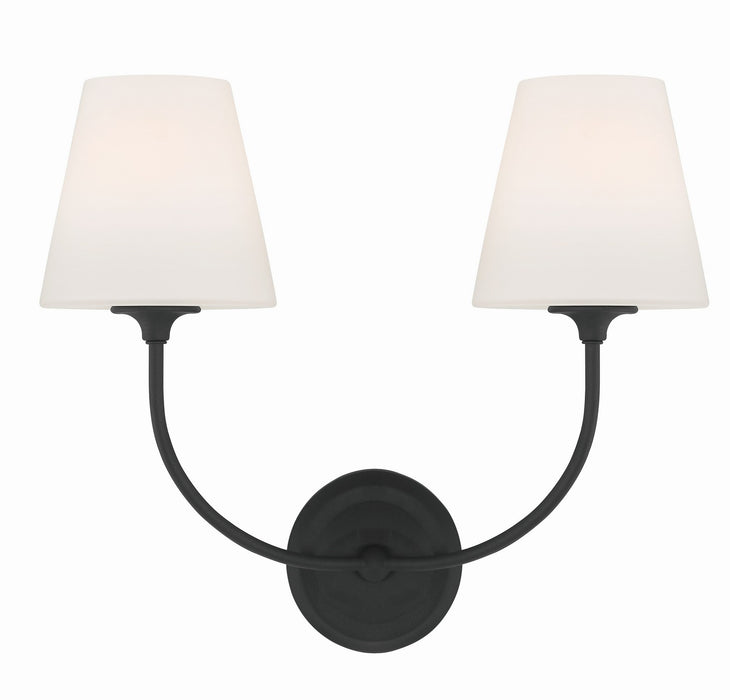Crystorama - 2442-OP-BF - Two Light Wall Sconce - Sylvan - Black Forged