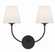 Crystorama - 2442-OP-BF - Two Light Wall Sconce - Sylvan - Black Forged