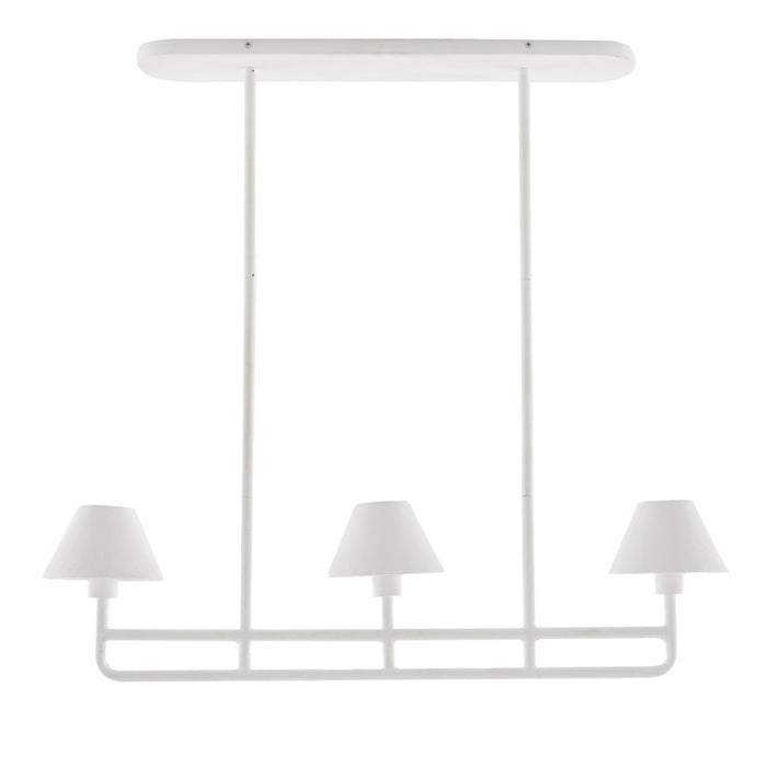 Arteriors - 84074 - Three Light Chandelier - Remy - White Gesso