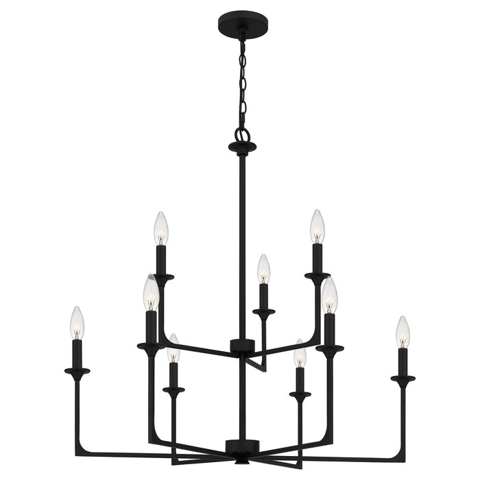 Quoizel - PRC5232MBK - Nine Light Chandelier - Prescott - Matte Black