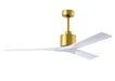 Matthews Fan Company - NK-BRBR-MWH-60 - 60"Ceiling Fan - Nan - Brushed Brass