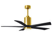 Matthews Fan Company - PA5-BRBR-BK-52 - 52"Ceiling Fan - Patricia - Brushed Brass