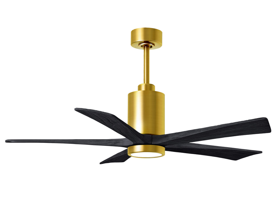 Matthews Fan Company - PA5-BRBR-BK-52 - 52"Ceiling Fan - Patricia - Brushed Brass