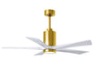 Matthews Fan Company - PA5-BRBR-MWH-52 - 52"Ceiling Fan - Patricia - Brushed Brass