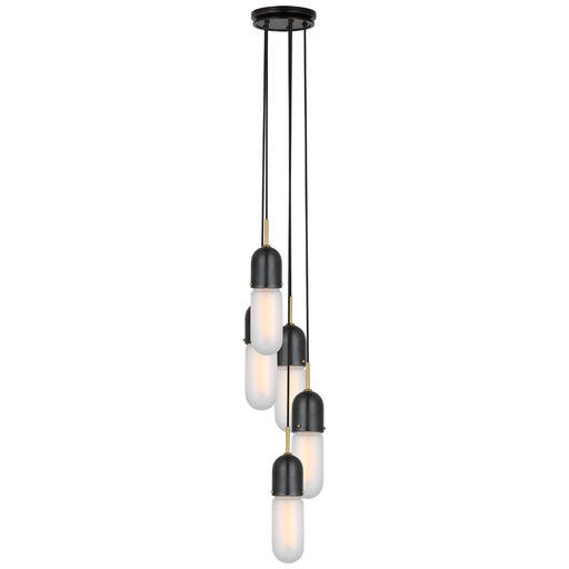 Visual Comfort Signature - TOB 5645BZ/HAB-FG-5 - LED Pendant - Junio - Bronze and Brass