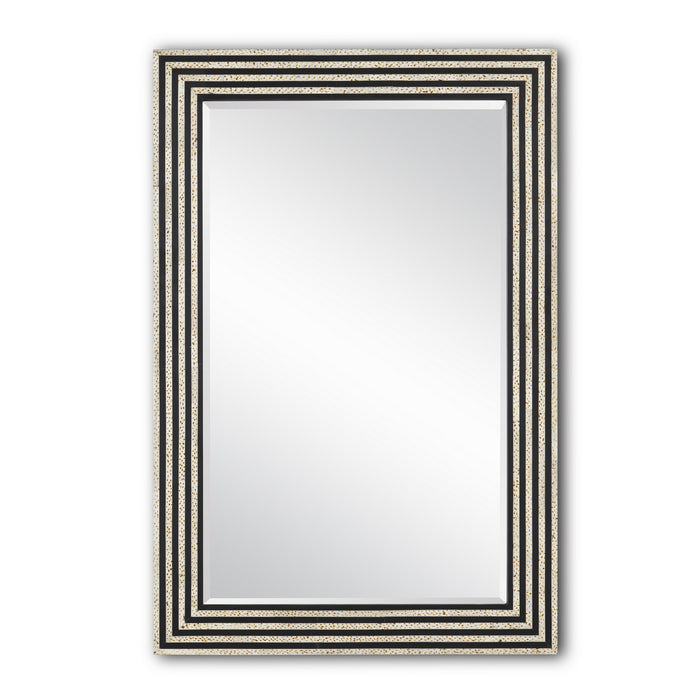 Currey and Company - 1000-0120 - Mirror - Taurus - White Speckle/Black/Mirror