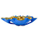 Currey and Company - 1200-0622 - Bowl - Wrapped Lotus Leaf - Blue/Polished Gold