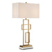 Currey and Company - 6000-0834 - Two Light Table Lamp - Parallelogram - Antique Brass/White