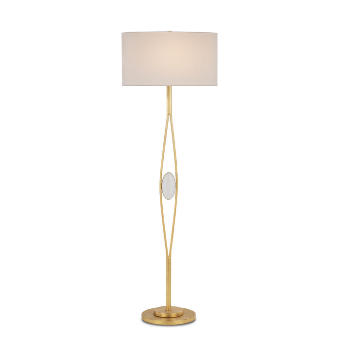 Currey and Company - 8000-0121 - One Light Floor Lamp - Marlene - Gold Leaf/White