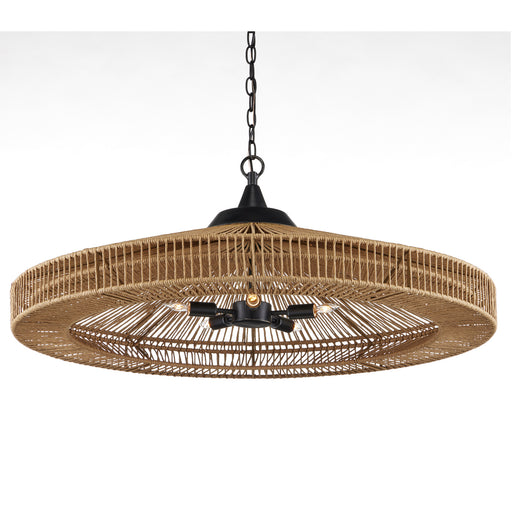 Currey and Company - 9000-0921 - Five Light Chandelier - Maldives - Natural/Satin Black