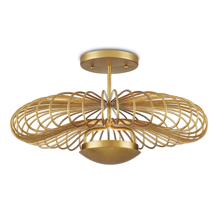 Currey and Company - 9000-0985 - LED Semi-Flush Mount - Sheereen - Contemporary Gold Leaf/ Contemporary Gold