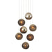 Currey and Company - 9000-1014 - Seven Light Pendant - Pathos - Antique Silver/Antique Gold/Matte Charcoal/Silver