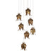 Currey and Company - 9000-1021 - Seven Light Pendant - Iota - Antique Brass/Silver