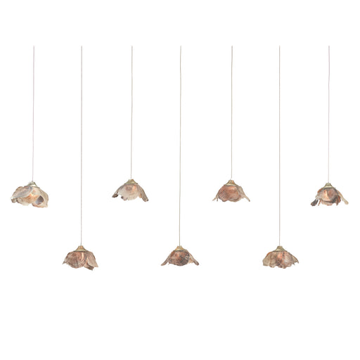 Currey and Company - 9000-1055 - Seven Light Pendant - Catrice - Natural Shell/Silver