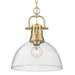 Golden - 3602-L BCB-CLR - One Light Pendant - Duncan BCB - Brushed Champagne Bronze