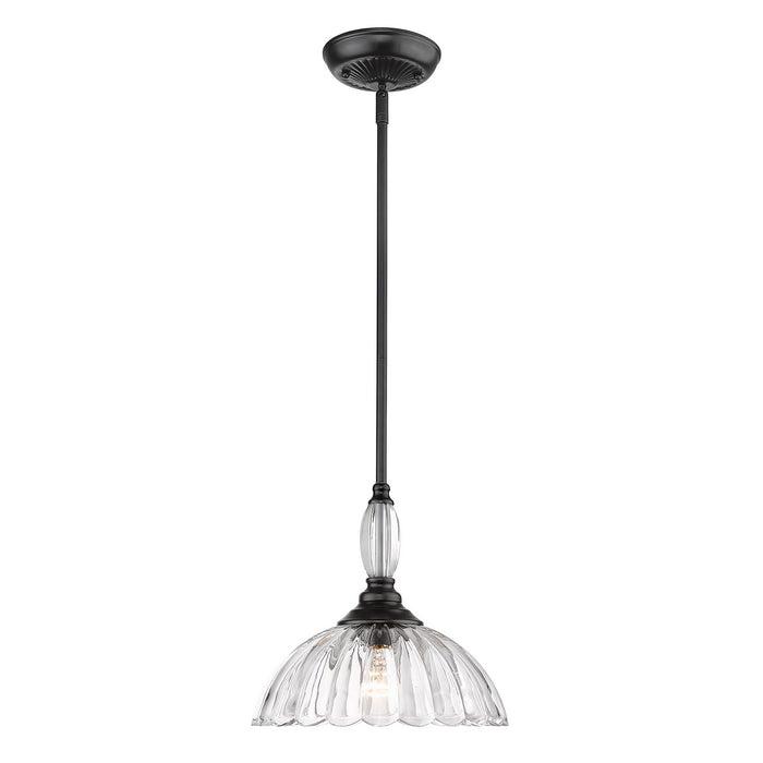 Golden - 6952-M BLK-CLR - One Light Pendant - Audra - Matte Black