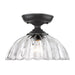 Golden - 6952-SF BLK-CLR - One Light Semi-Flush Mount - Audra - Matte Black