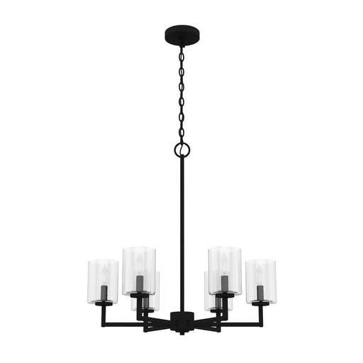 Hunter - 19534 - Six Light Chandelier - Kerrison - Natural Black Iron