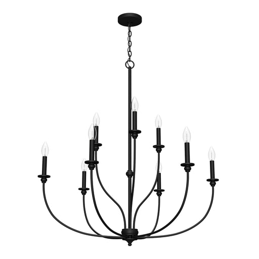 Hunter - 19632 - Nine Light Chandelier - Southcrest - Matte Black