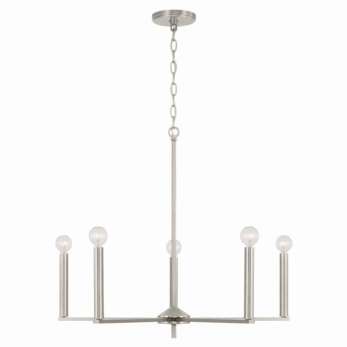 Capital Lighting - 448651BN - Five Light Chandelier - Portman - Brushed Nickel