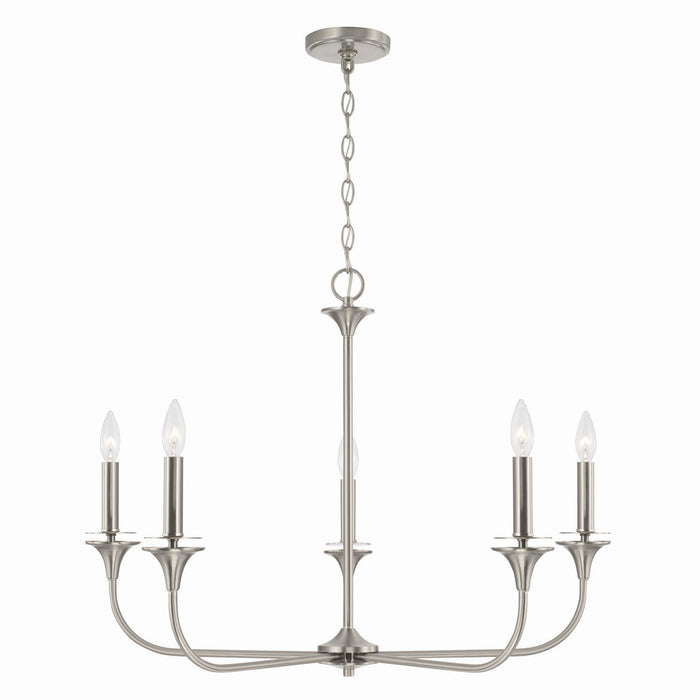 Capital Lighting - 448951BN - Five Light Chandelier - Presley - Brushed Nickel