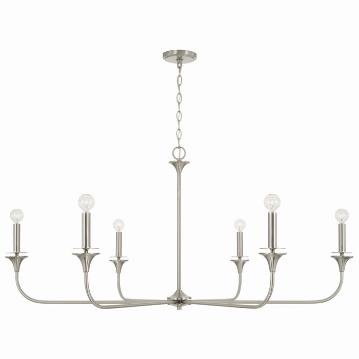 Capital Lighting - 448961BN - Six Light Chandelier - Presley - Brushed Nickel