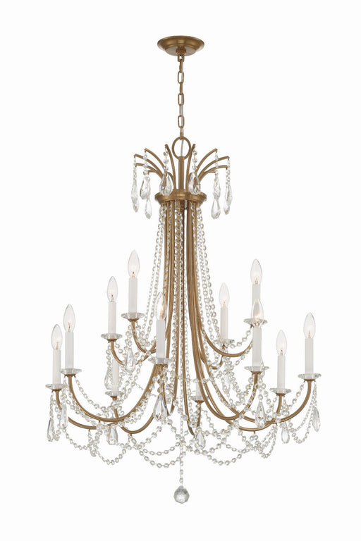 Crystorama - KAR-90912-AG-CL-MWP - 12 Light Chandelier - Karrington - Aged Brass