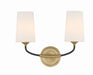 Crystorama - NIL-70012-BF-MG - Two Light Wall Sconce - Niles - Black Forged / Modern Gold