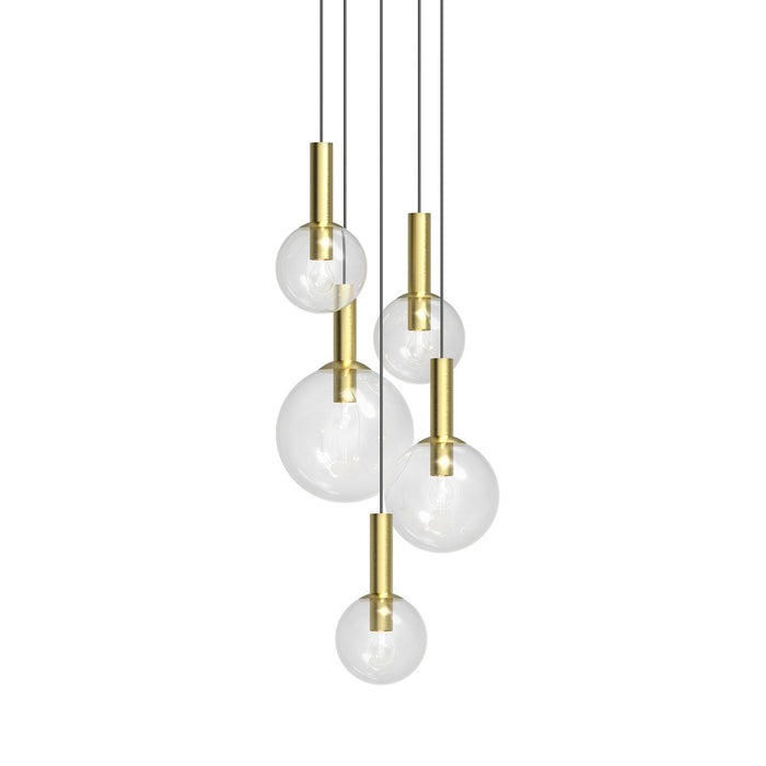 Sonneman - 3765.38 - Five Light Pendant - Bubbles - Satin Brass