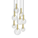 Sonneman - 3768.38 - Eight Light Pendant - Bubbles - Satin Brass