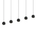 Sonneman - 7508.97 - Five Light Linear Pendant - Hemisphere - Textured Black