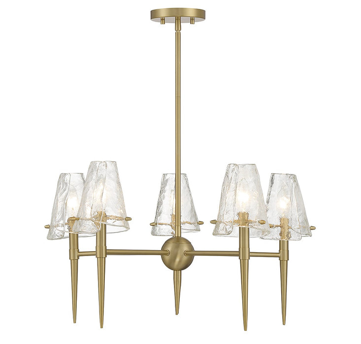 Savoy House - 1-2106-5-322 - Five Light Chandelier - Shellbourne - Warm Brass