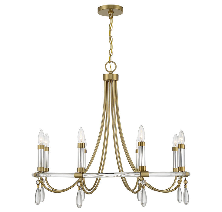 Savoy House - 1-7718-8-195 - Eight Light Chandelier - Mayfair - Warm Brass and Chrome